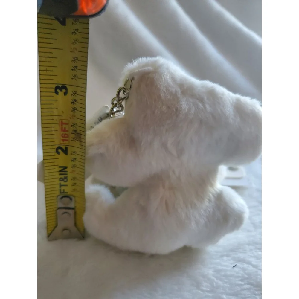 Barf Barf! Stuffed Animal White Green Dog Keychain or bag charm